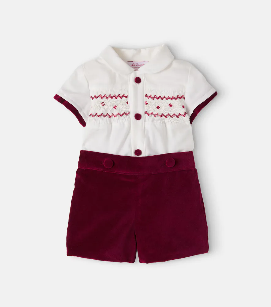 Bautista Cotton Velvet Playsuit by La Coqueta
