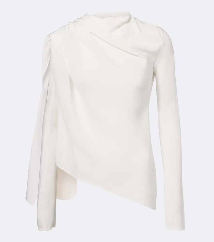 Maevi Draped Caped Silk Top by Tove