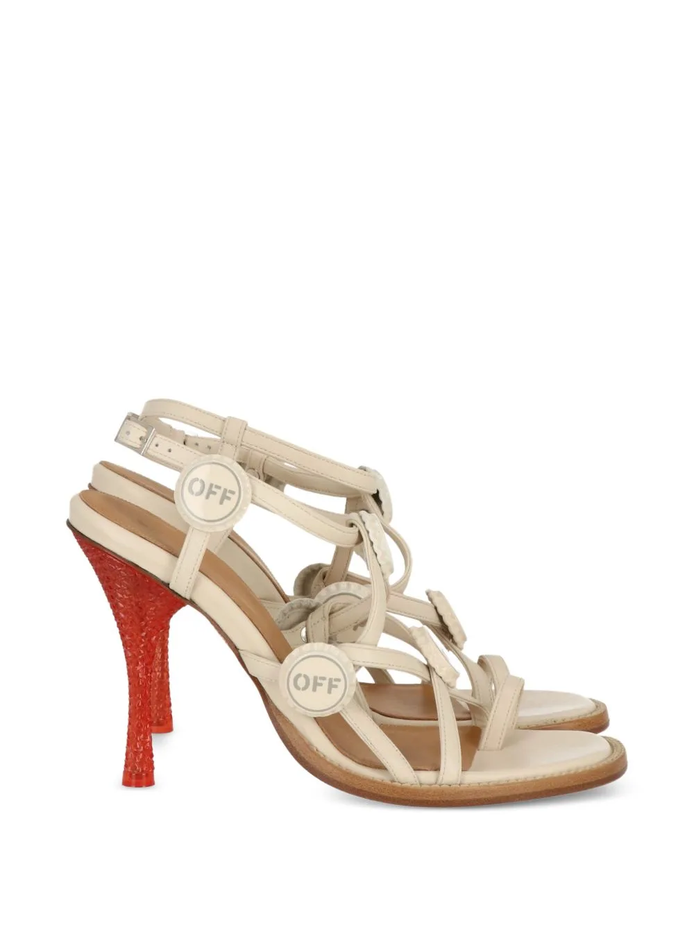 Logo-Plaque Strappy Heeled Sandals by Off-White