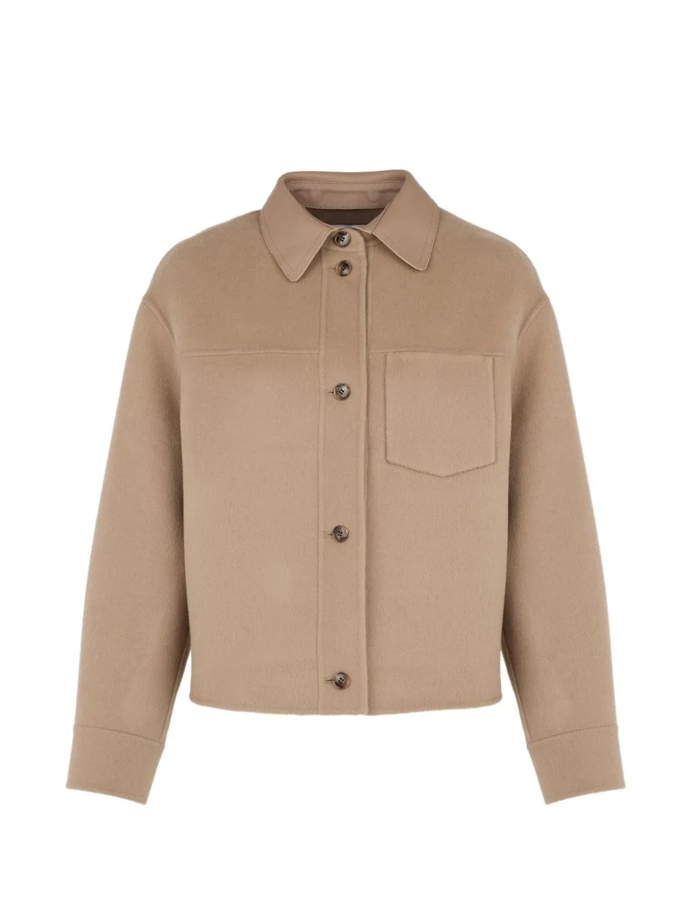 Leather-Collar Chest-Pocket Jacket by Yves Salomon