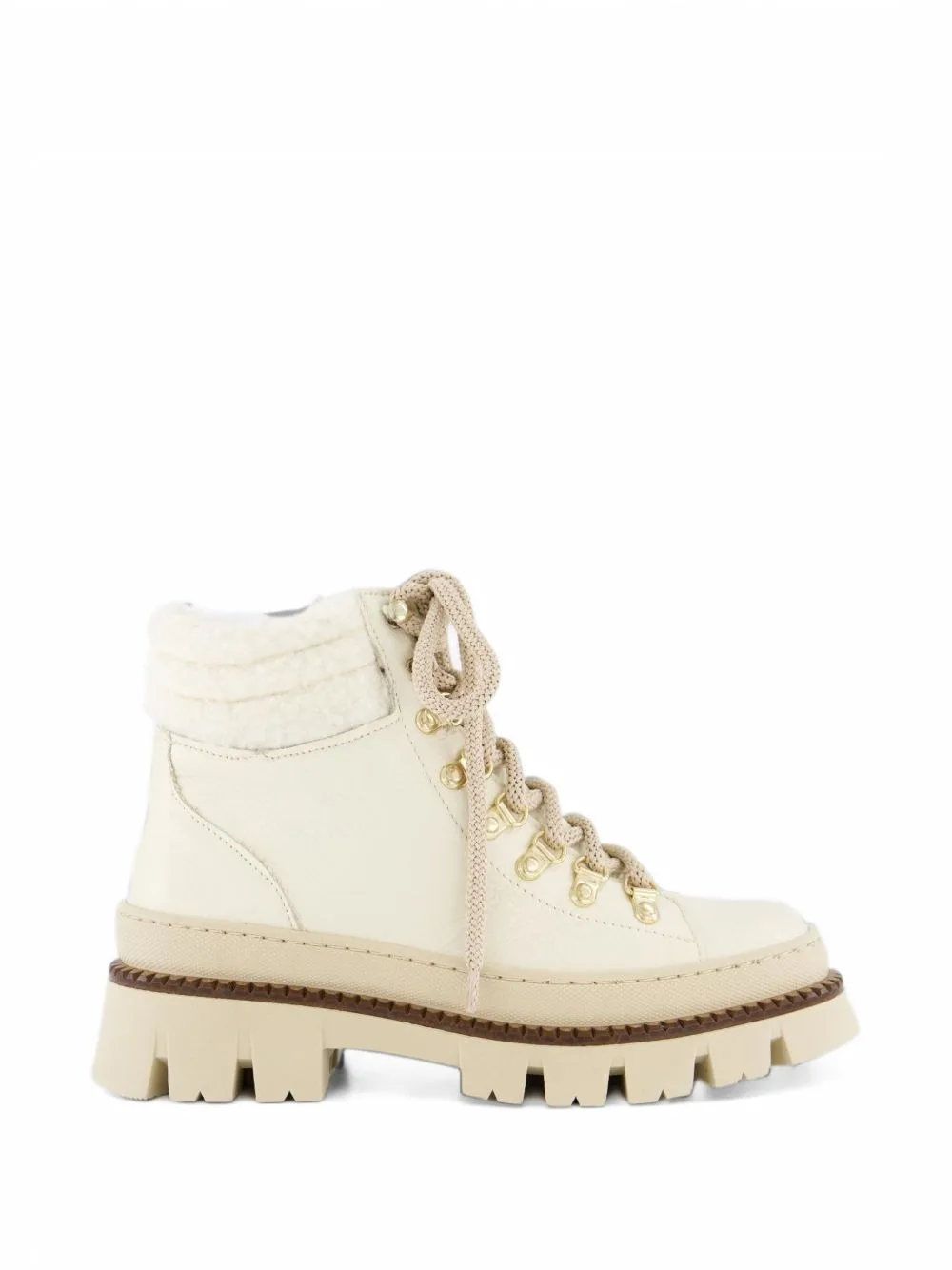 Shearling-Trim Lace-Up Boots by Gibaldi
