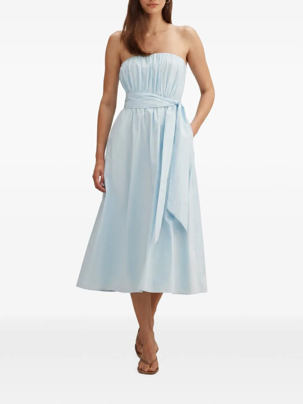 Melissa Gathered Tie-Waist Midi Dress by Ever New