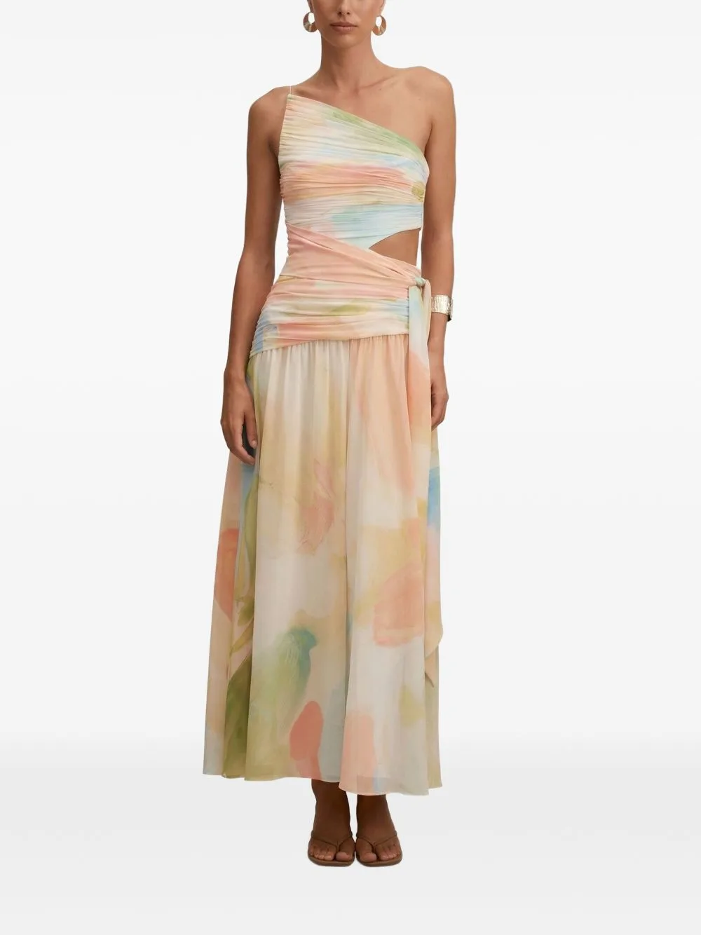 Connie Ruched Asymmetric Maxi Dress by Ever New