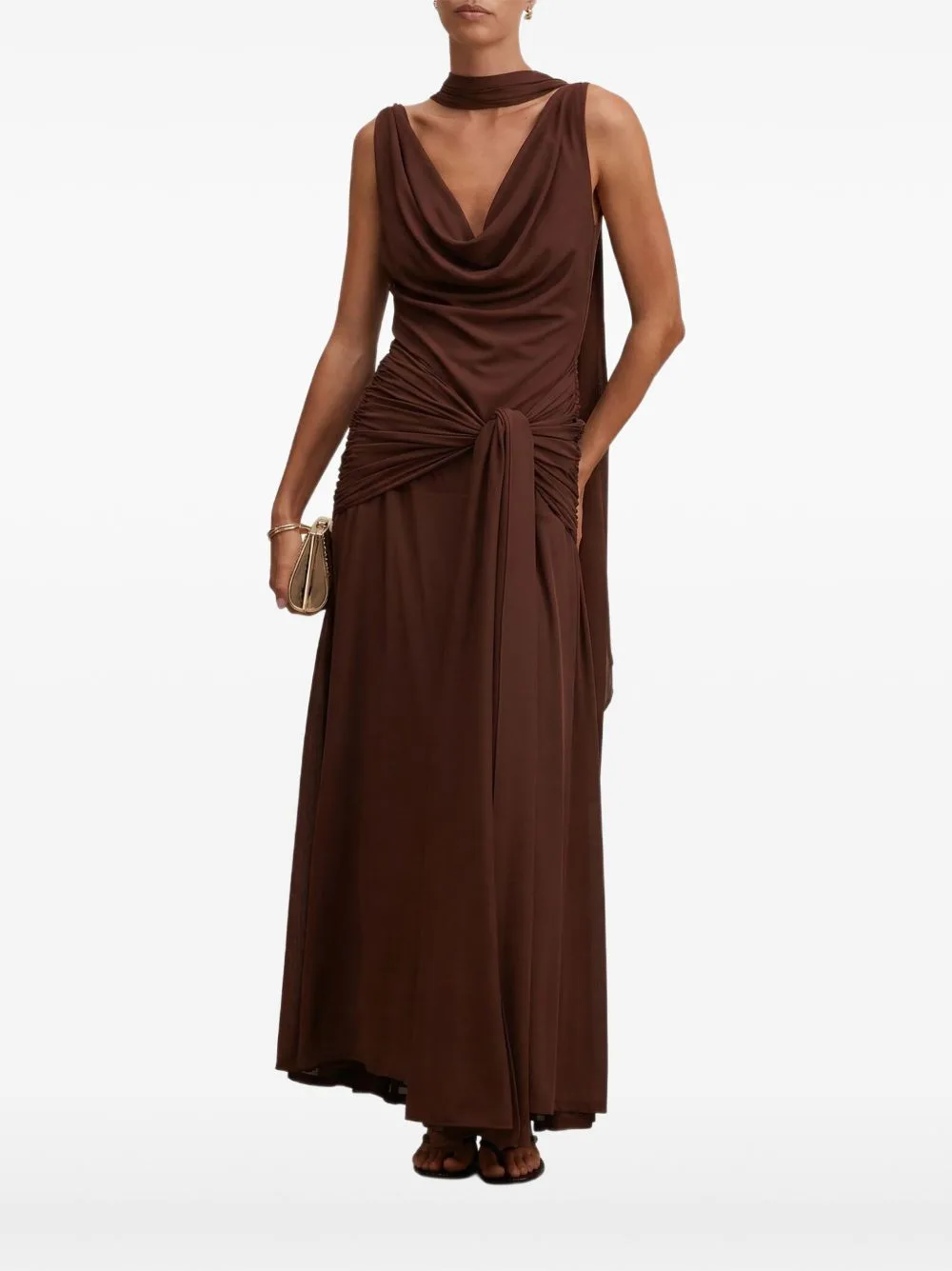 Vivianne Scarf-Detail Maxi Dress