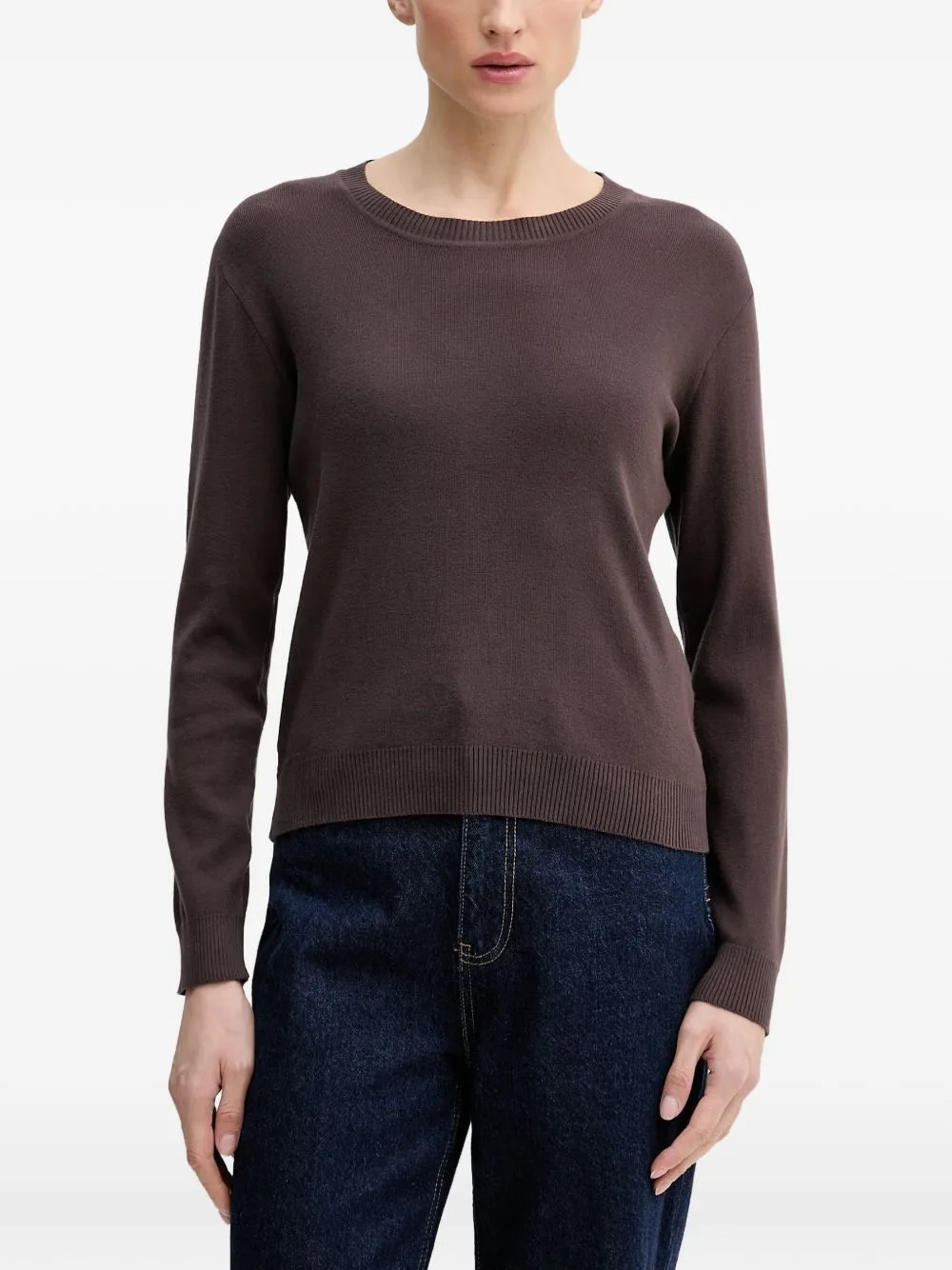 Long-Sleeve Ribbed Top by Benetton