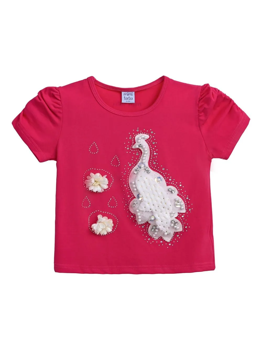 Peacock-Appliqué T-Shirt by Mimi Tutu