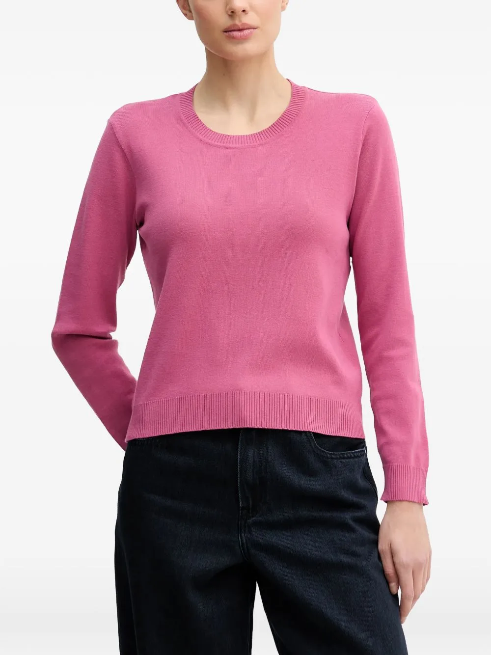 Ribbed-Trims Sweater