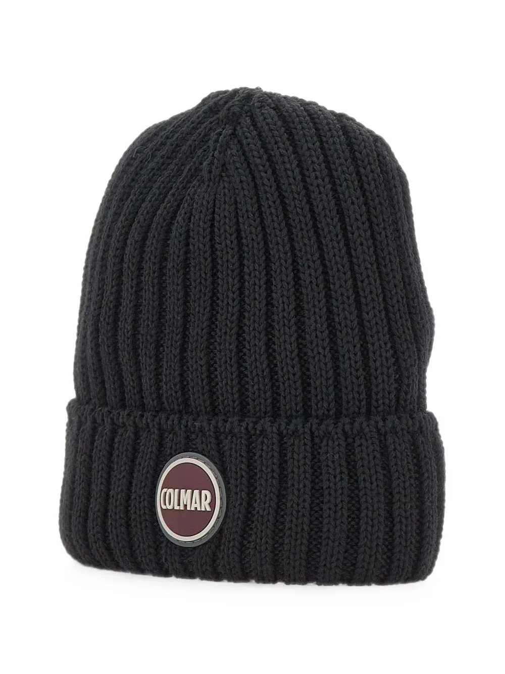 Ribbed-Knit Logo-Patch Beanie Hat by Colmar