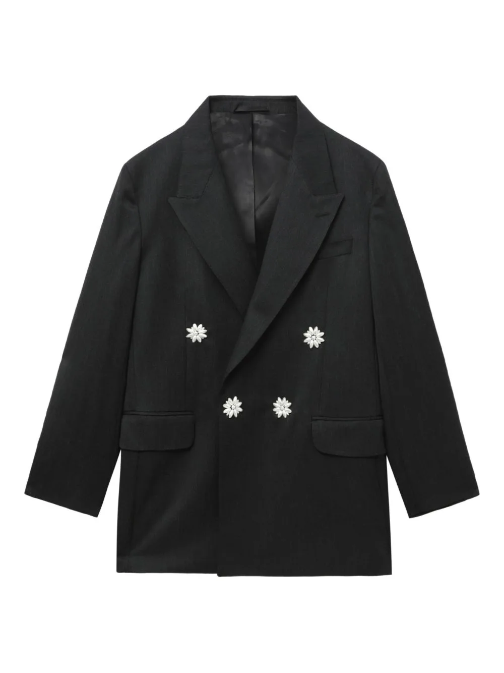 Flower-Embellished Double-Breasted Blazer by Simone Rocha