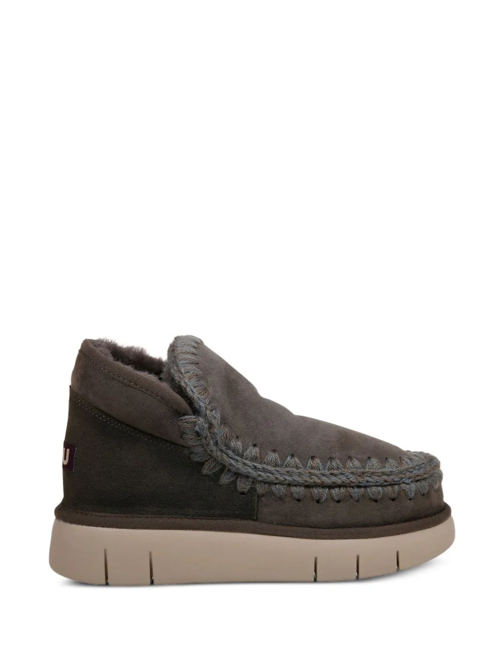 Eskimo Bounce Crochet-Trim Ankle Boots by Mou