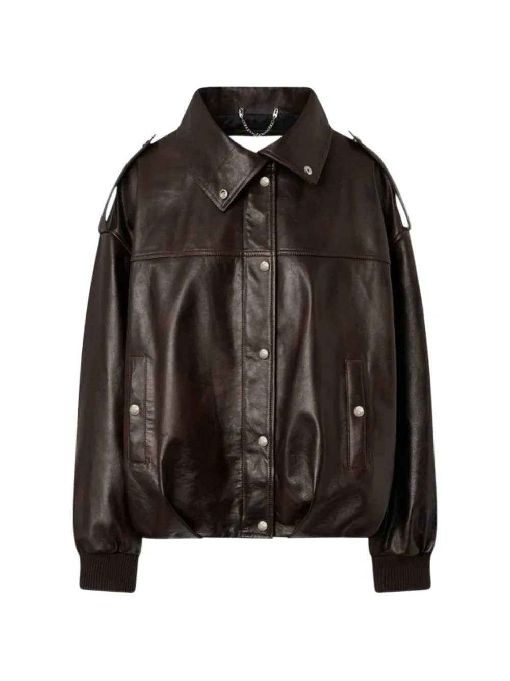 Epaulette Leather Jacket by Halfboy