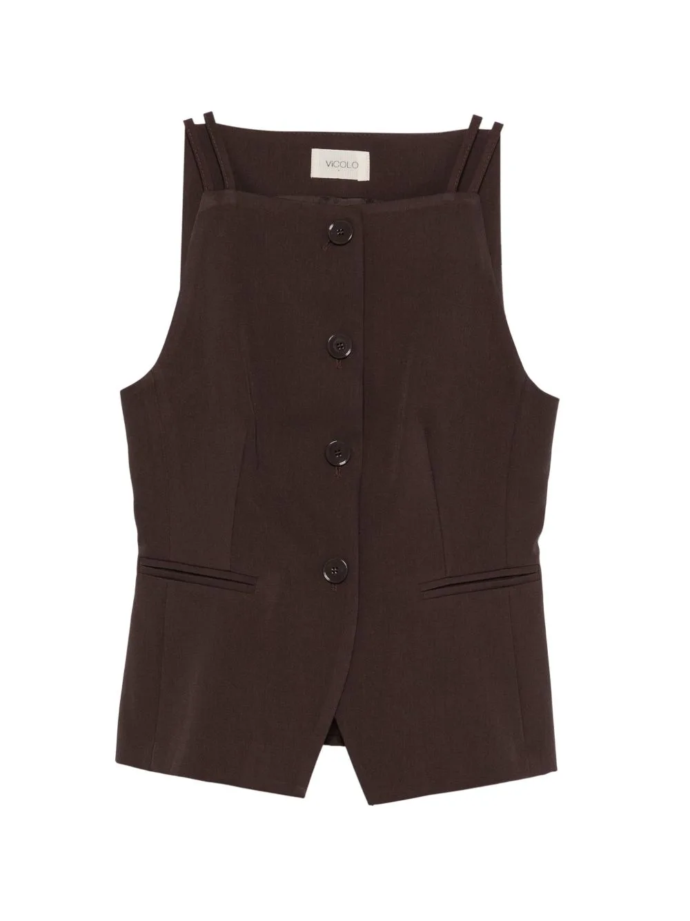 Button-Up Sleeveless Top by VICOLO