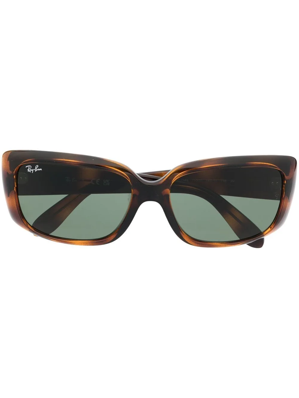 Rectangle-Frame Tortoiseshell Sunglasses by Ray-Ban