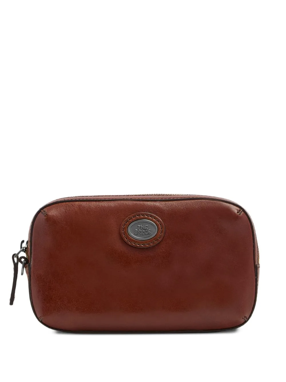 Logo-Plaque Leather Clutch Bag
