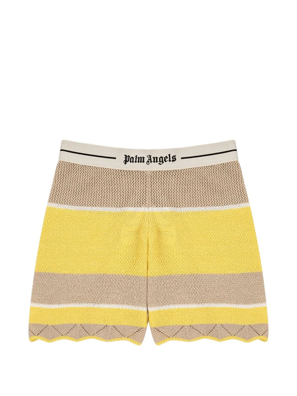 Striped Scalloped-Edge Shorts by Palm Angels