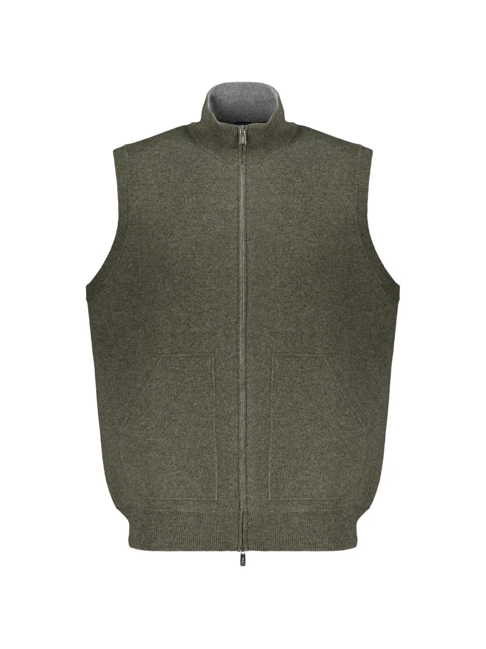 Cashmere Zip-Up Sleeveless Cardigan by Fedeli