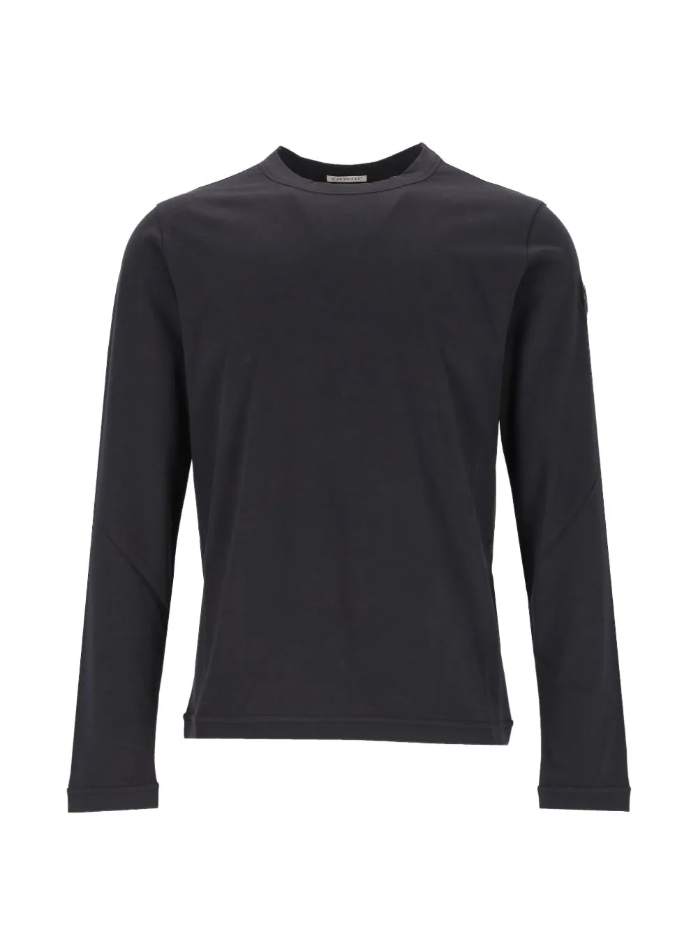 Leather-Patch Long-Sleeved T-Shirt