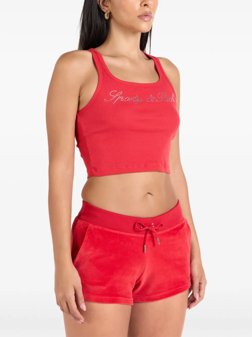 Logo-Embellished Cropped Tank Top by Sporty & Rich