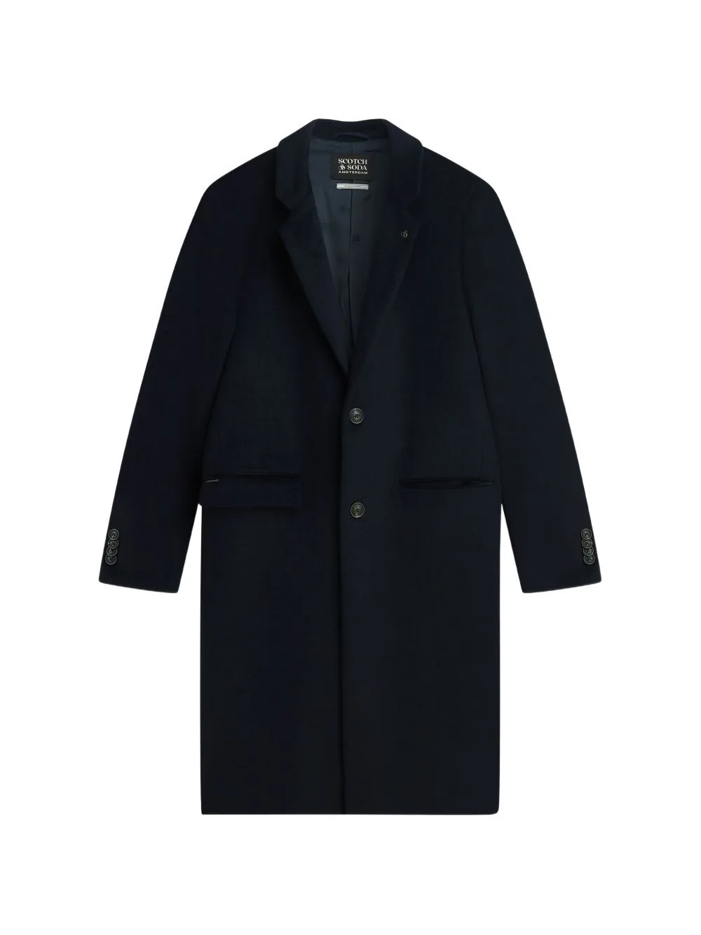 Single-Breasted Notched-Lapels Coat by Scotch & Soda