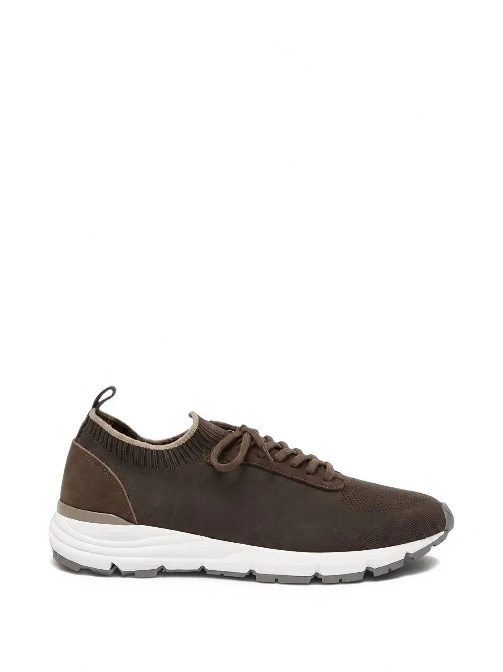 Suede-Panelled Knit Sneakers