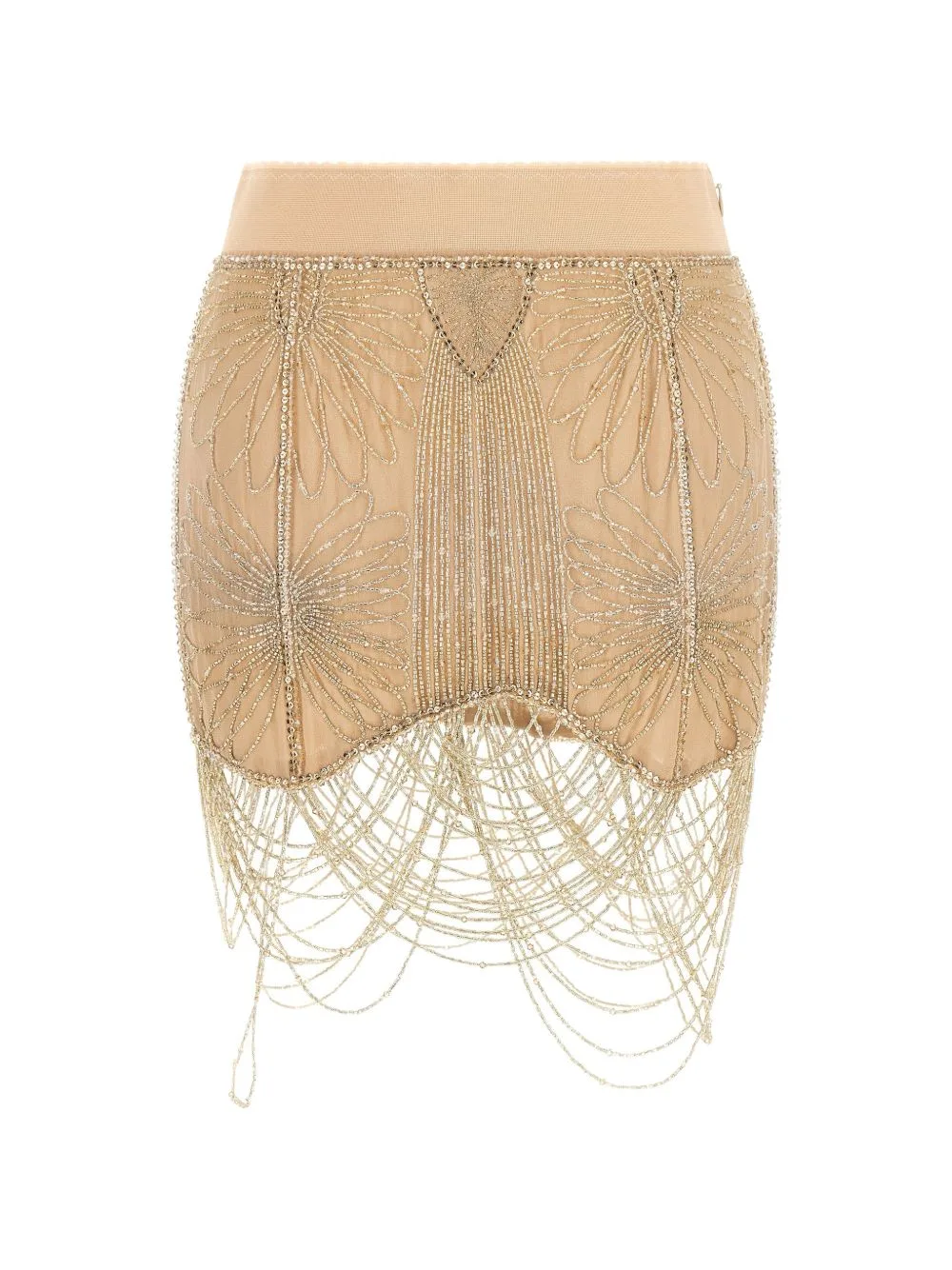 Bead-Embellished Fringed Skirt by The Attico