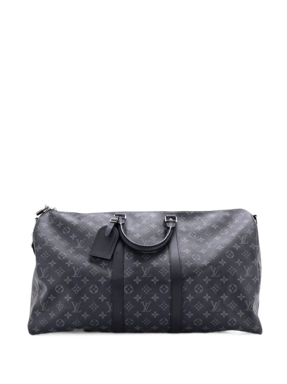 Keepall Bandouliere Bag Monogram Eclipse Canvas 55 Travel Bag by Louis Vuitton Pre-Owned