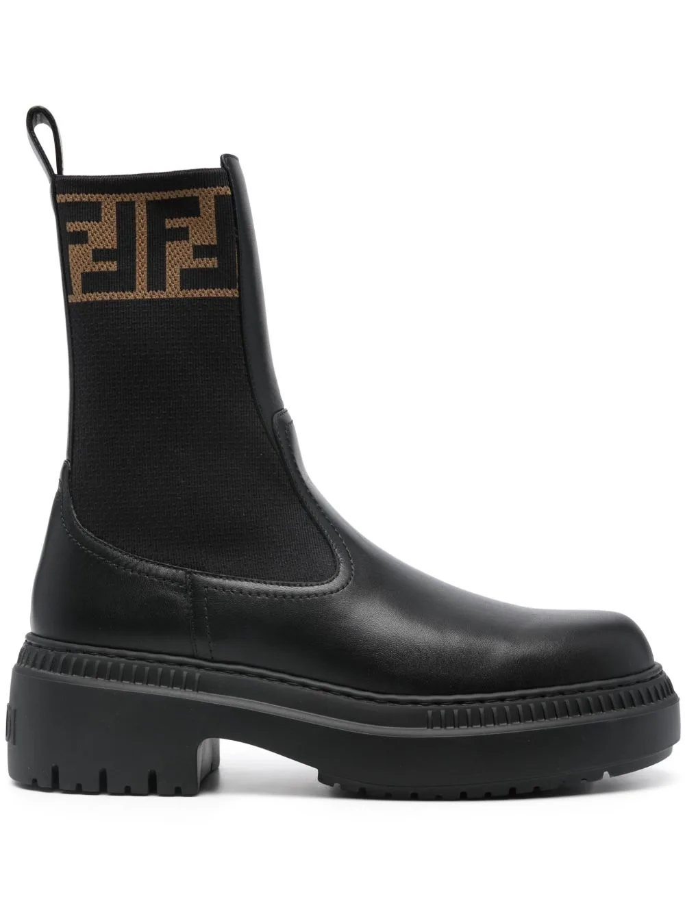 Domino Leather Ankle Boots by FENDI
