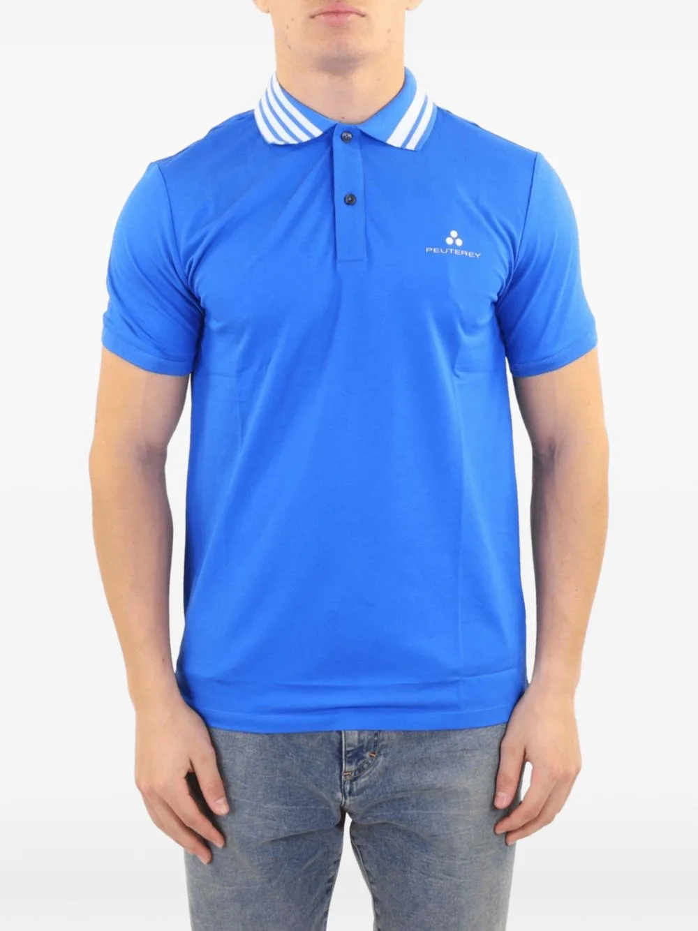 Striped-Collar Polo Shirt by Peuterey