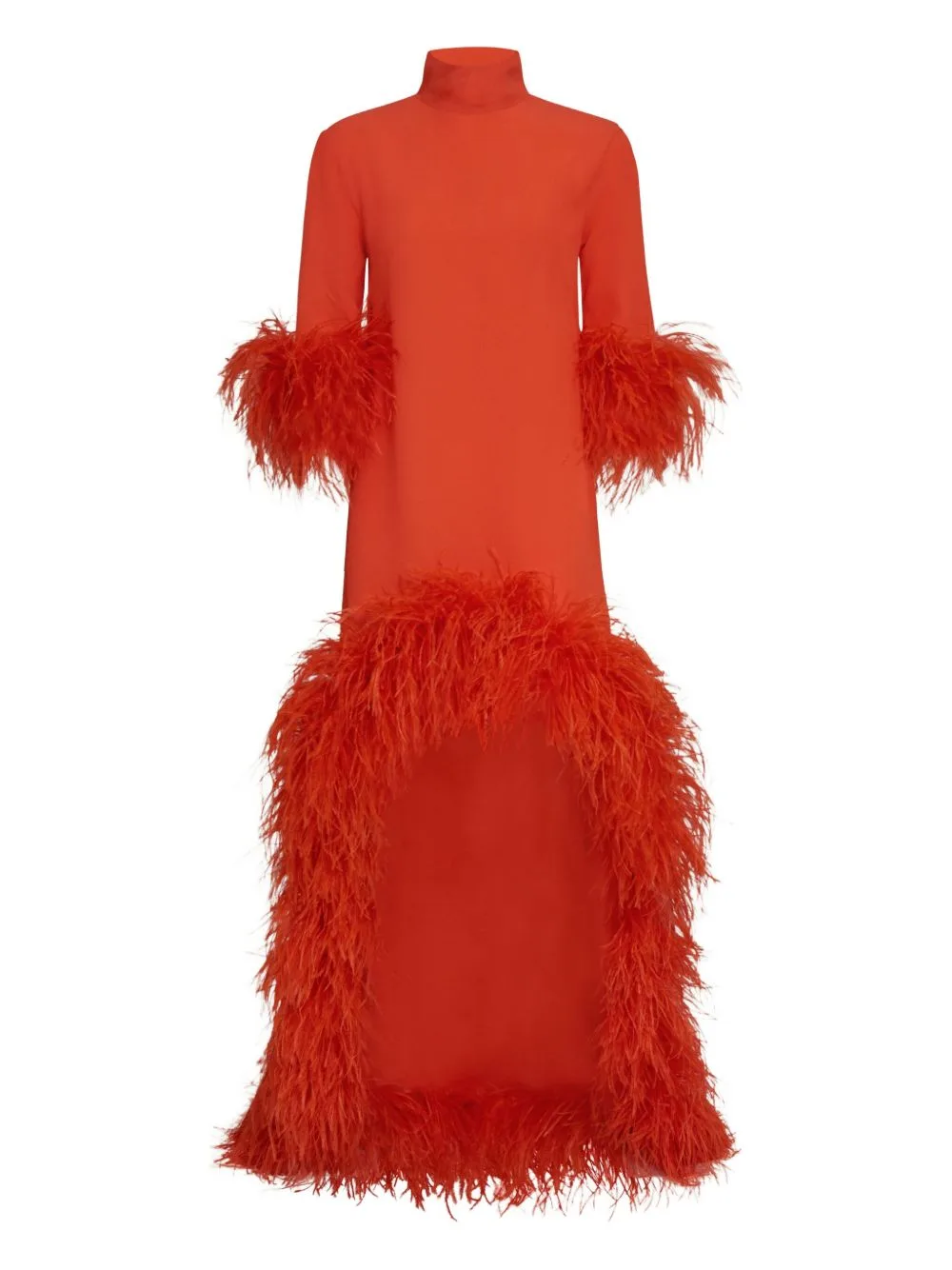 Gina Extravaganza Feather-Trimmed High-Low Dress by Taller Marmo