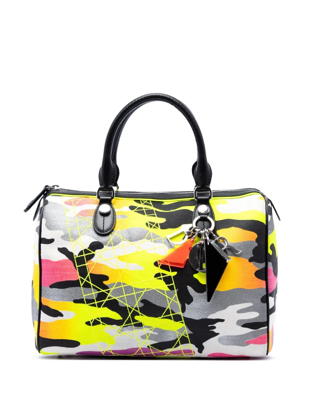 2011 Anselm Reyle Canvas Camouflage Boston Bag by Christian Dior Pre-Owned