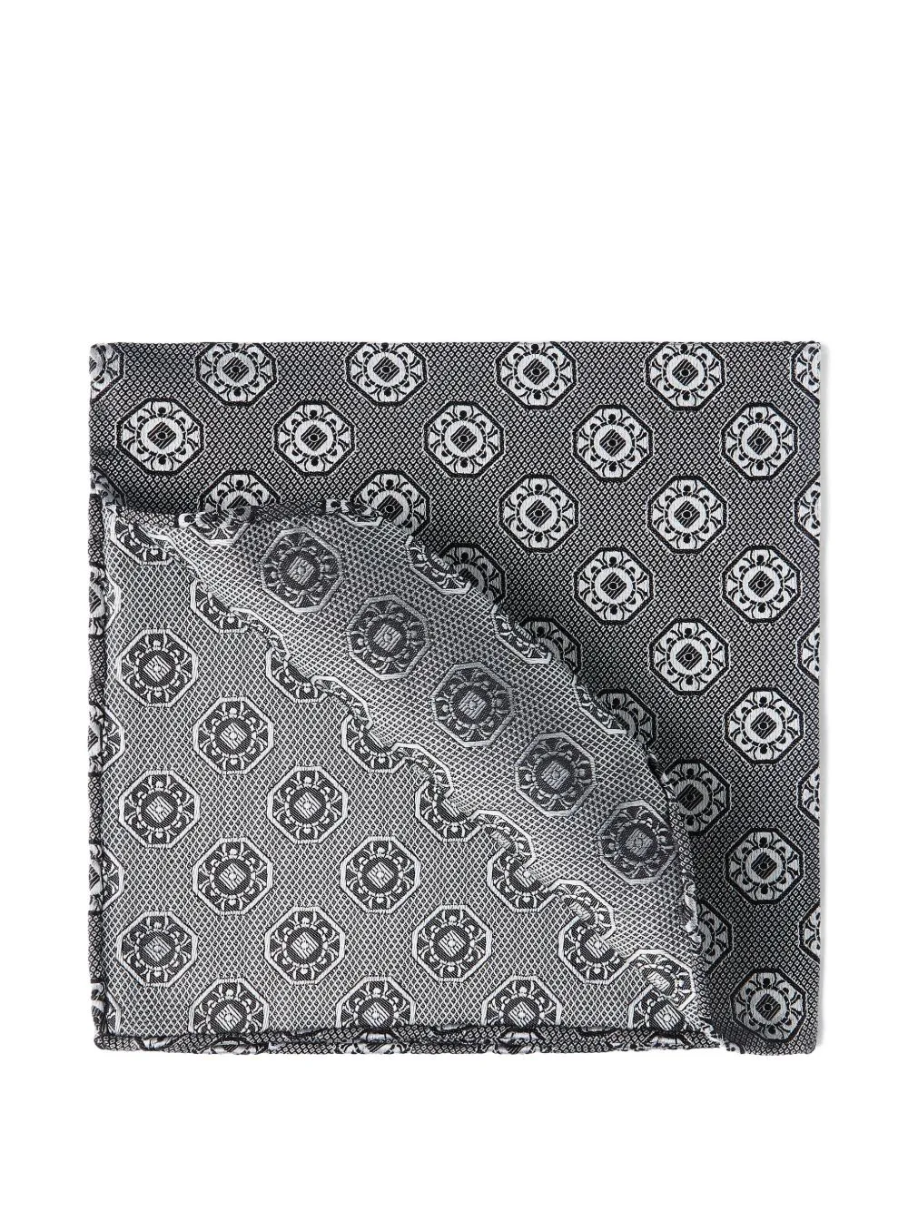 Medallion-Print Silk Pocket Square by Brunello Cucinelli