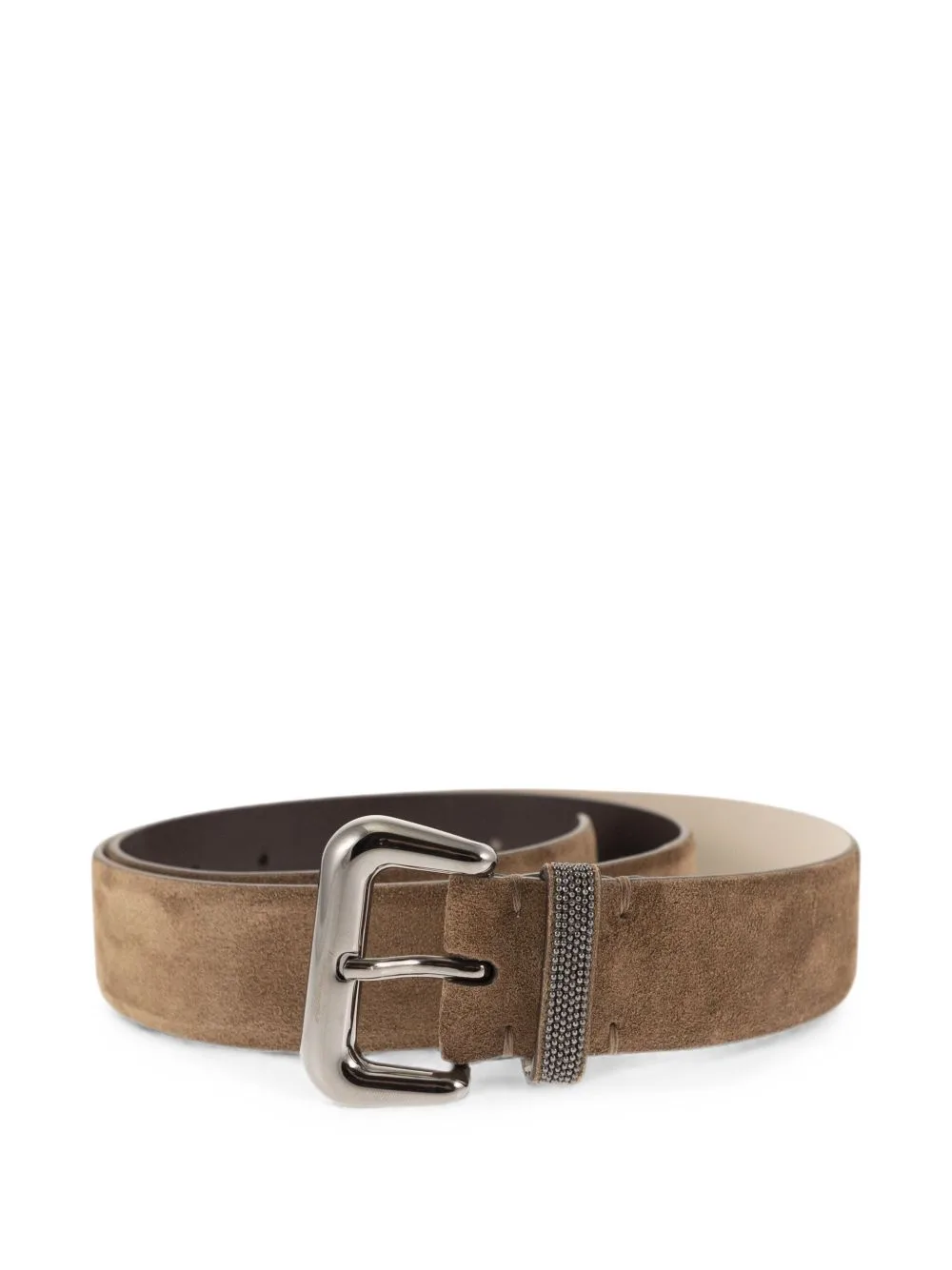 Suede Belt with Monili Loop by Brunello Cucinelli
