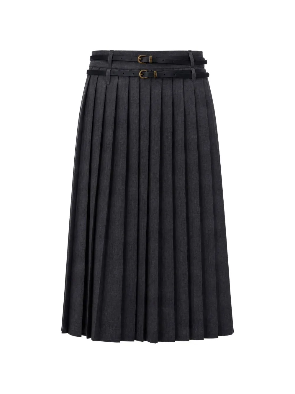 Belted Pleated Midi Skirt by LIU JO