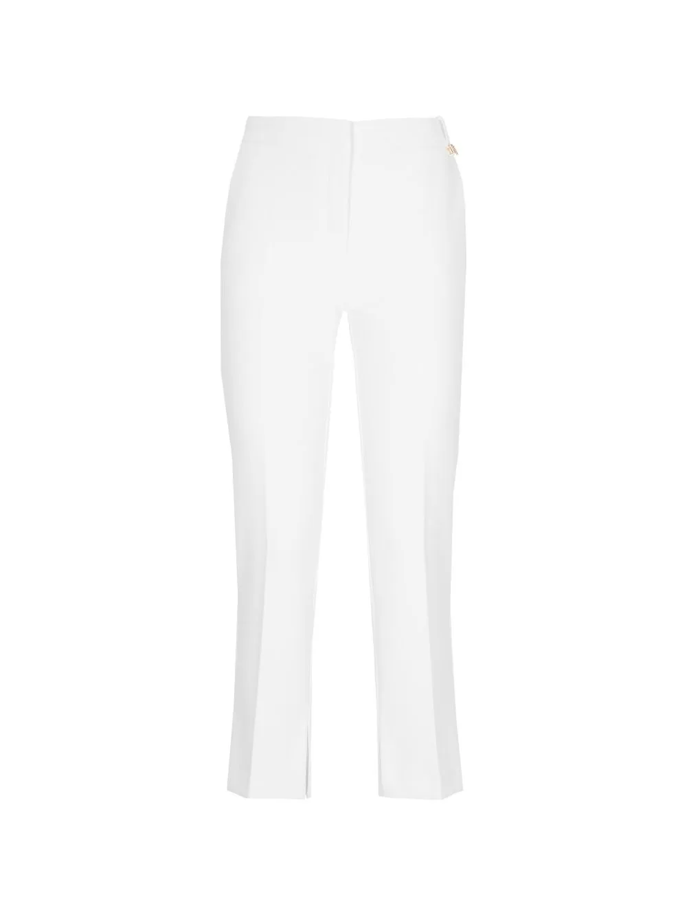 Trousers in Lightweight Crêpe Fabric with Logo Charm by Elisabetta Franchi