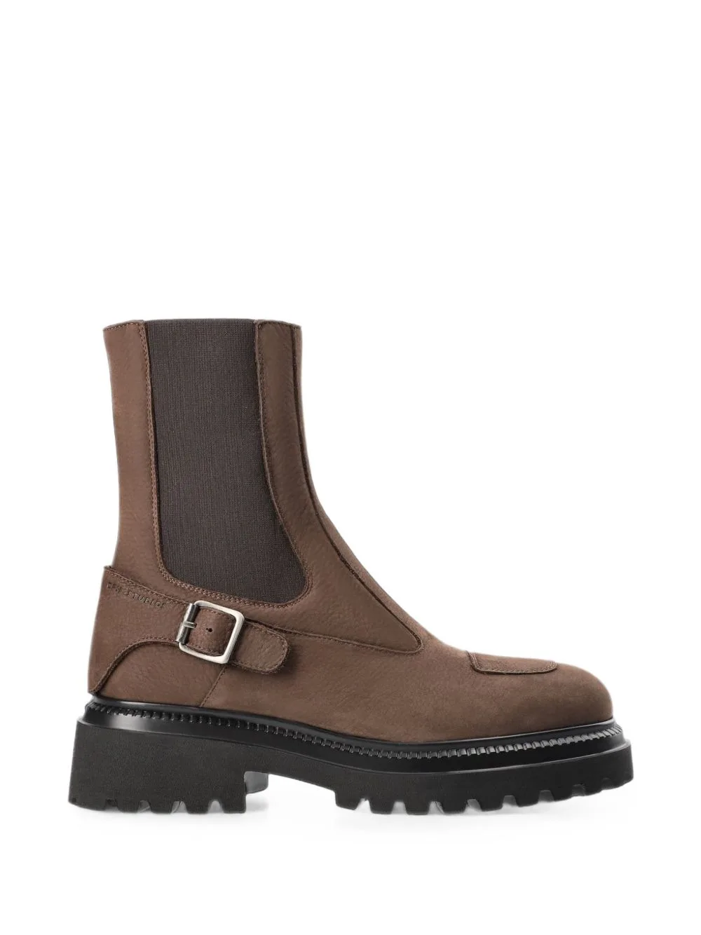 Buckle-Detail Leather Ankle Boots