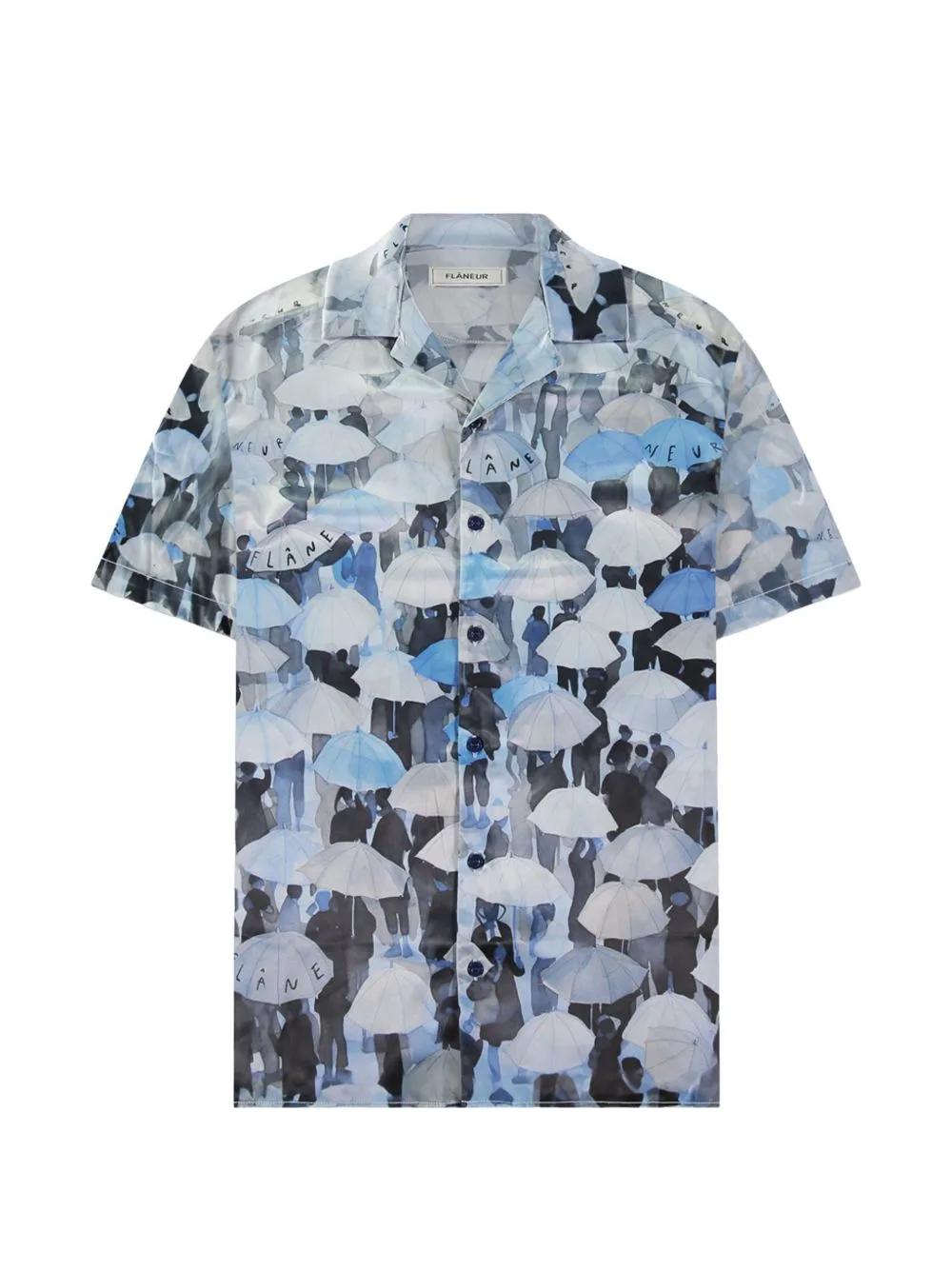 Umbrella-Print Short-Sleeve Shirt by FLÂNEUR