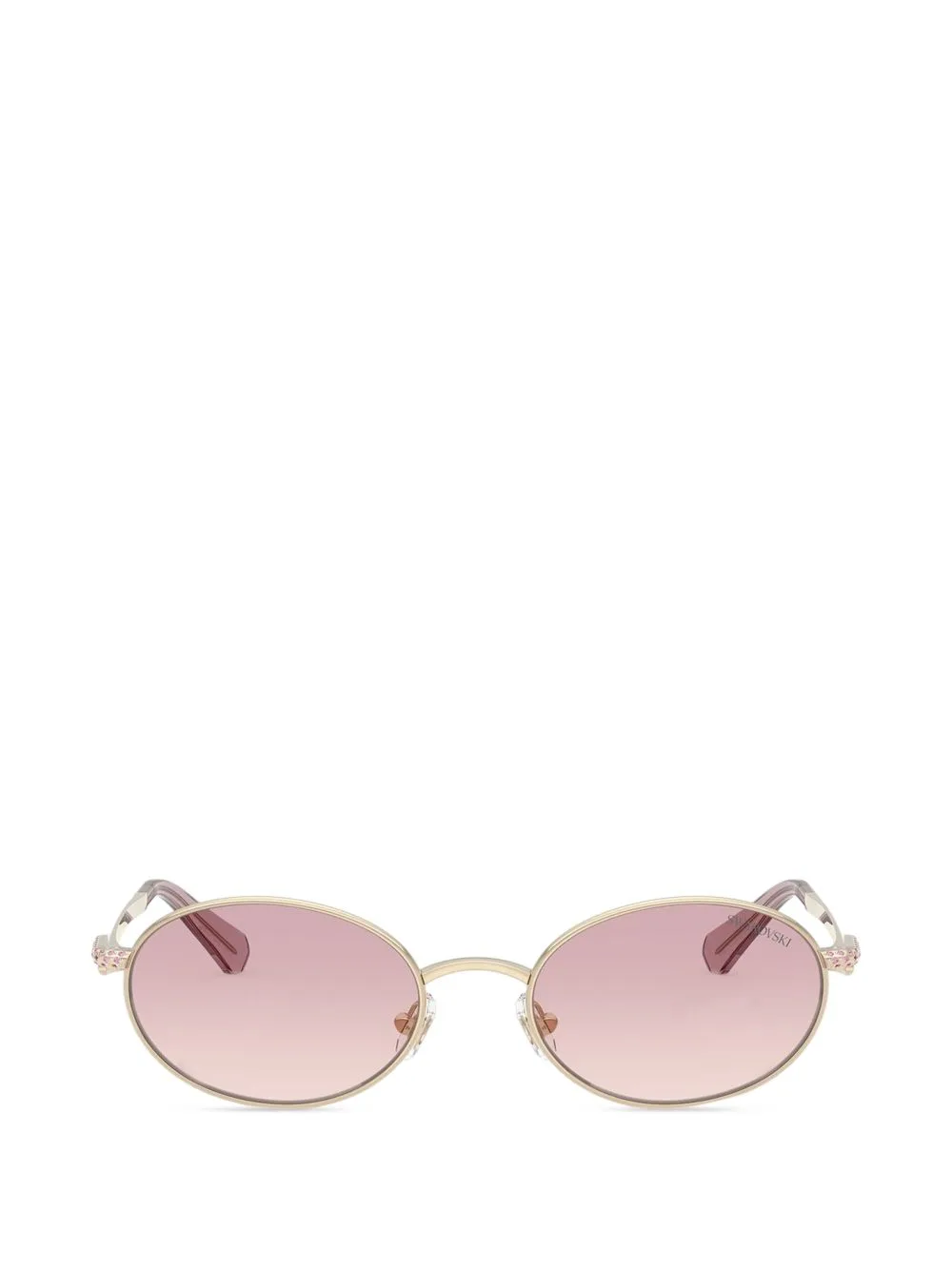 Crystal-Embellished Oval-Frame Sunglasses by Swarovski Eyewear