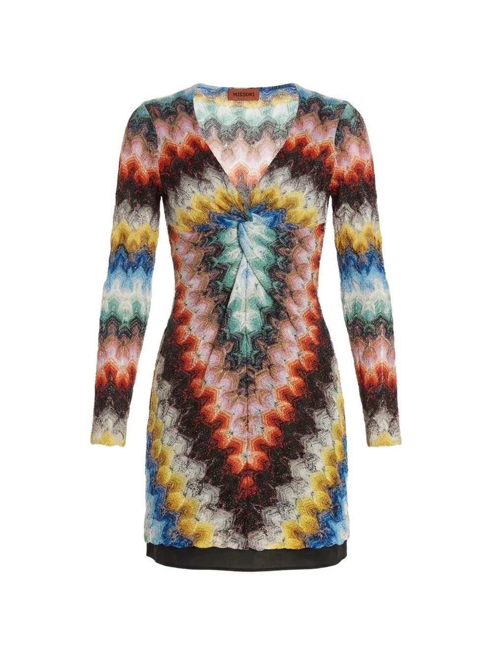 V-Neck Patterned Mini Dress by Missoni