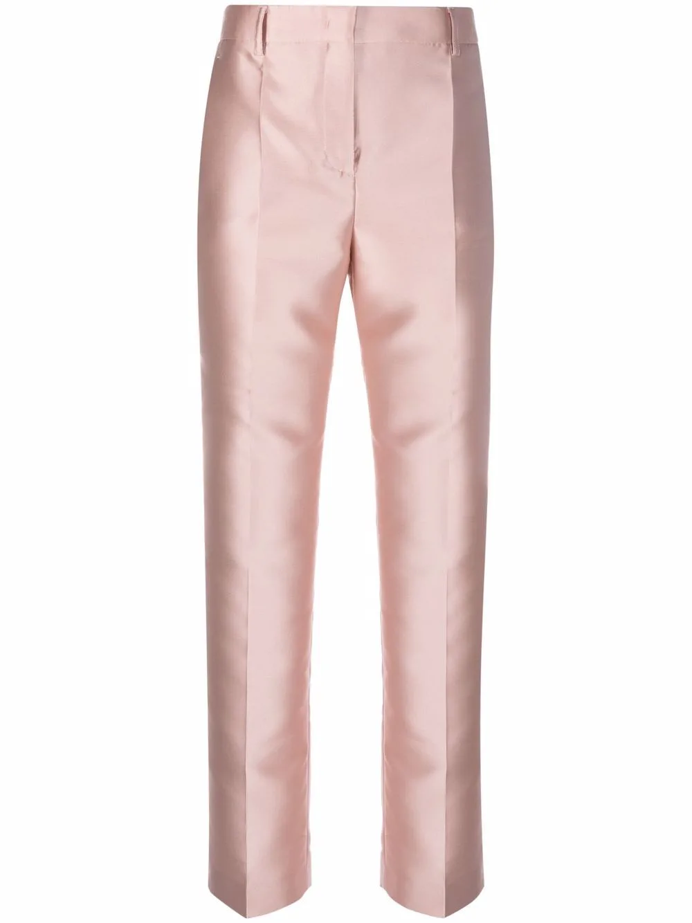 Metallic-Finish Straight-Leg Trousers by Alberta Ferretti