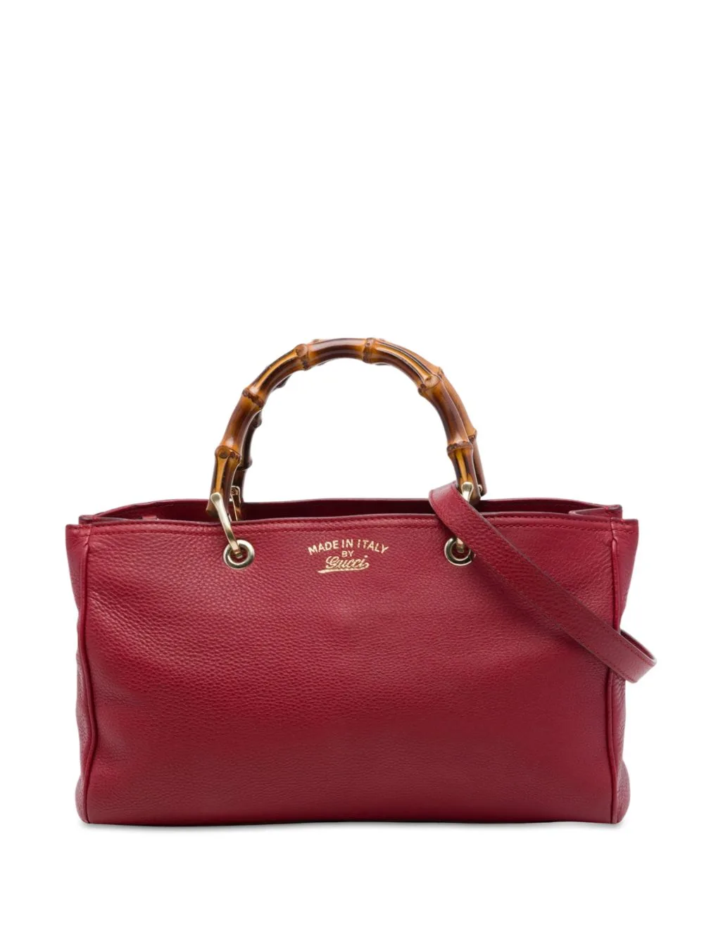 2016-2026 Medium Calfskin Bamboo Shopper Satchel by Gucci Pre-Owned