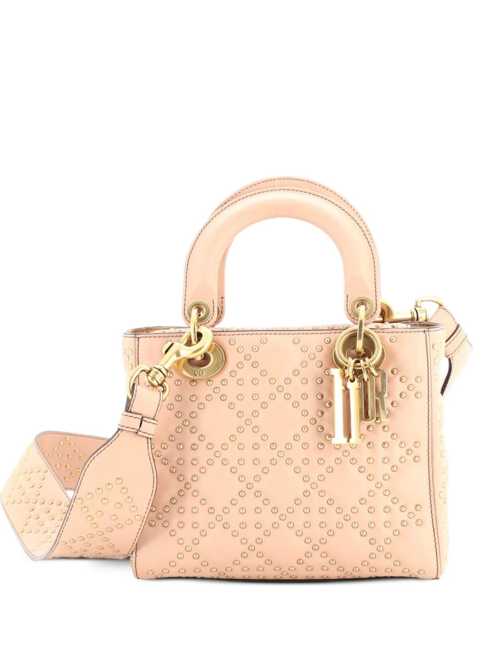 Supple Lady Dior Bag Cannage Studded Lambskin Small Crossbody Bag by Christian Dior Pre-Owned