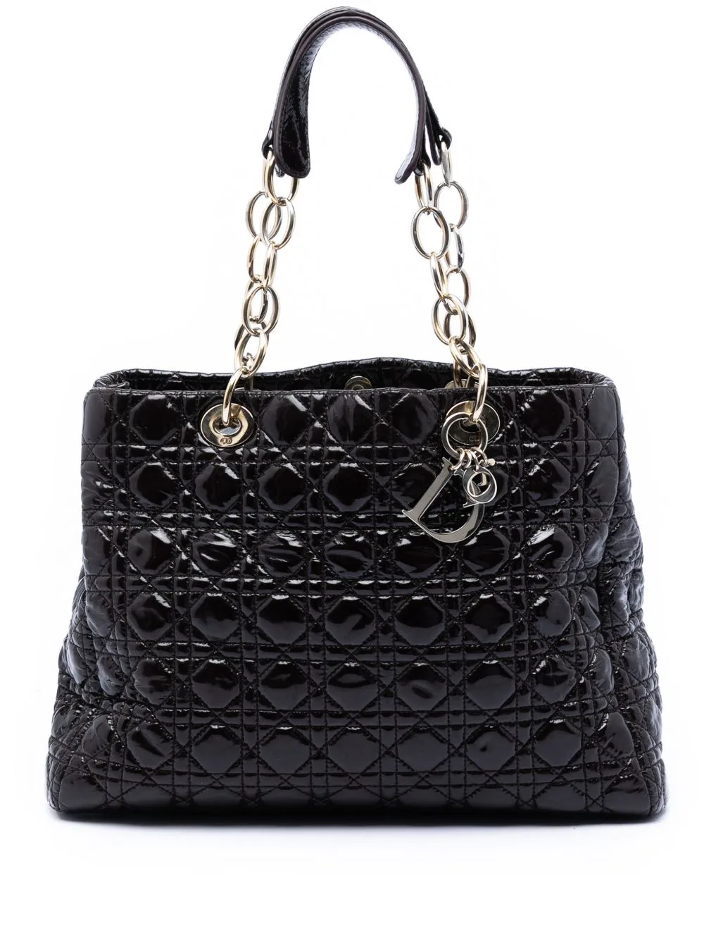 2012 Large Patent Cannage Lady Dior Soft Shopping Tote Bag by Christian Dior Pre-Owned