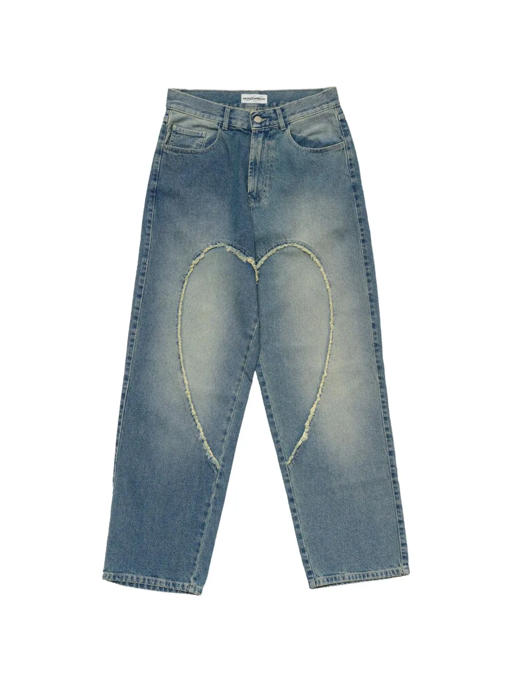 Love 00's Raw-Edge Heart-Patch Jeans by CARNE BOLLENTE