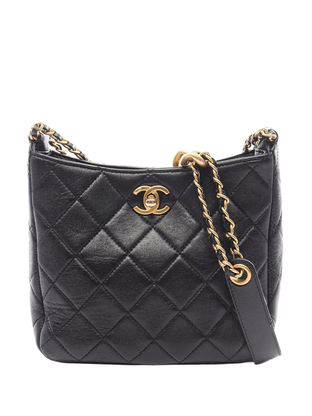 2021-2026 Quilted Lambskin Multi Chain Hobo Shoulder Bag by CHANEL Pre-Owned