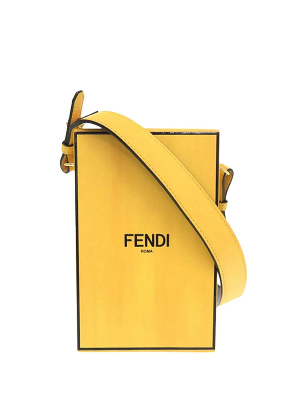 2010-2026 Vitello Fluffy Logo Vertical Box Crossbody Bag by Fendi Pre-Owned