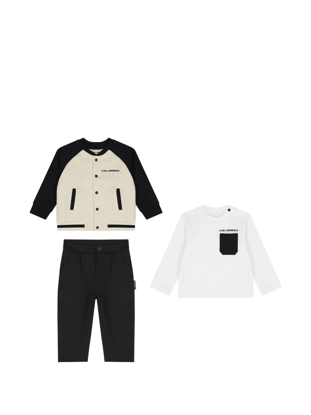 Logo-Print Three-Piece Set Tracksuit by Karl Lagerfeld Kids