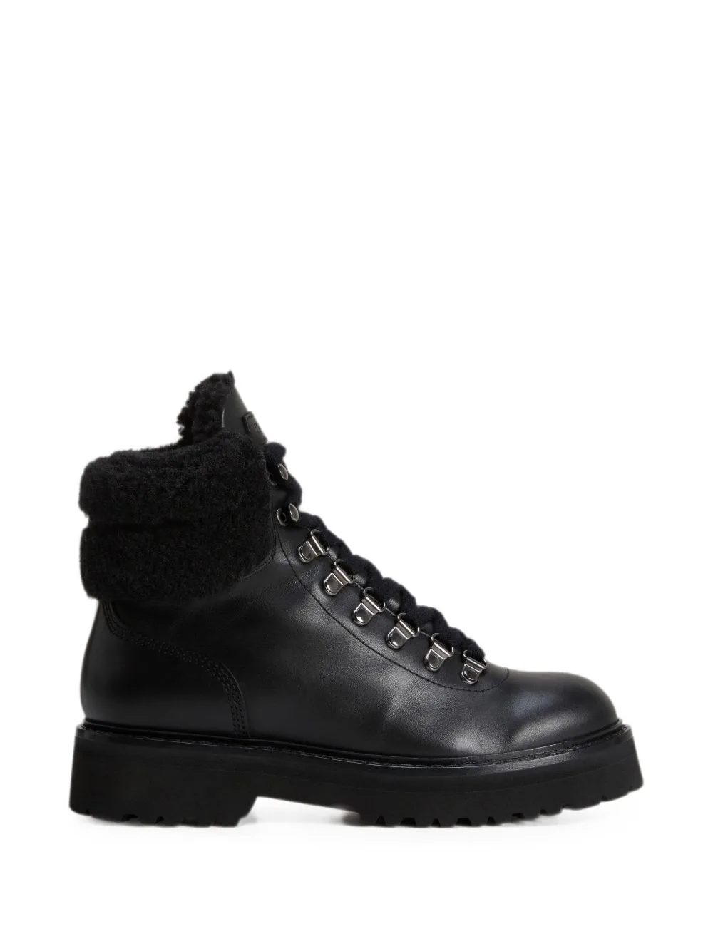 Textured-Trim Leather Boots by Woolrich