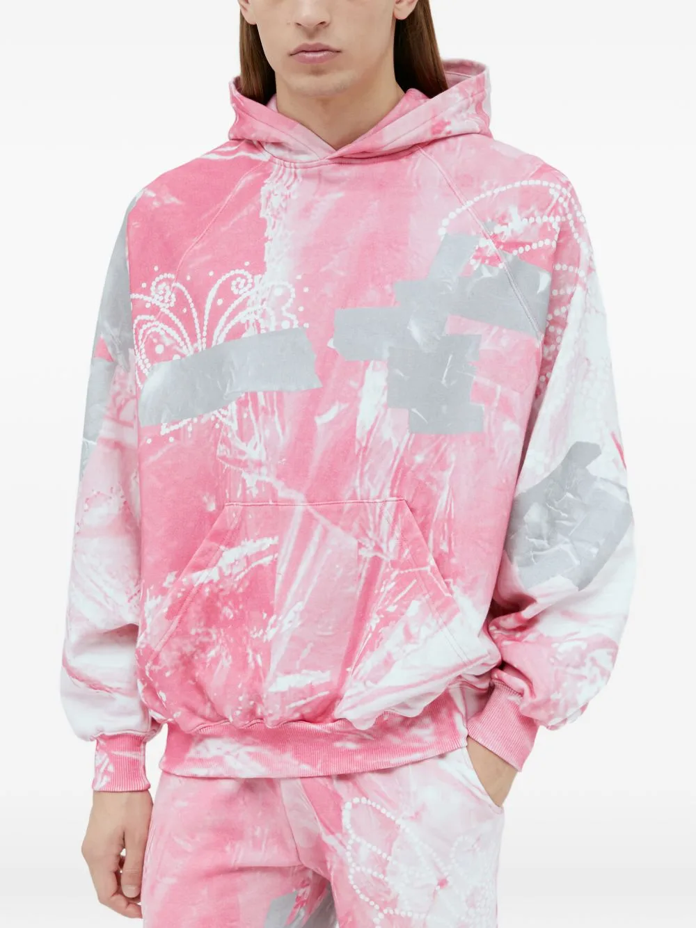 Graphic-Motif Hoodie by Praying