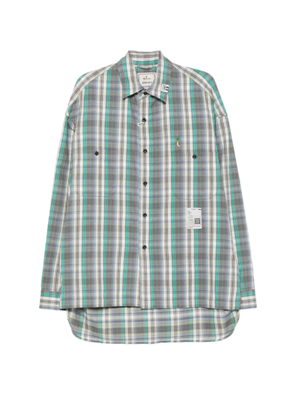 Check-Pattern Logo-Patch Shirt by Maison MIHARA YASUHIRO