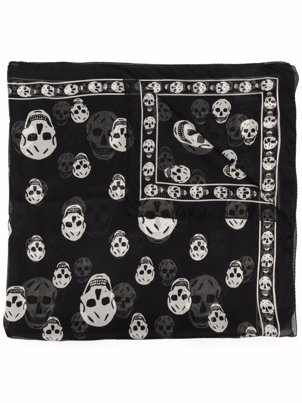 Classic Skull-Print Silk Scarf by Alexander McQueen
